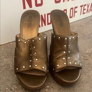MICHAEL Michael Kors Brown Studded Mules